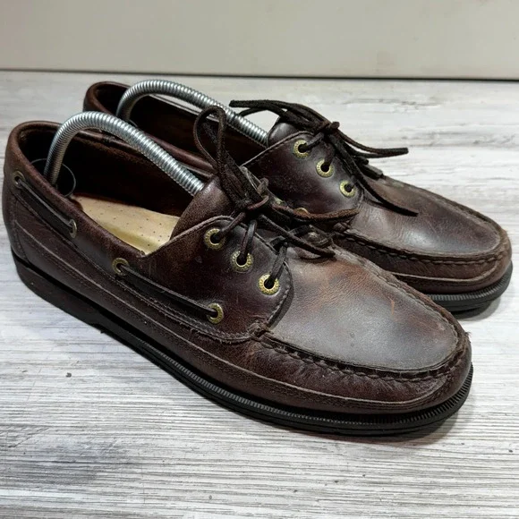 Rockport Leather Boat Shoes Men's 10.5M Brown Loafers ME5118