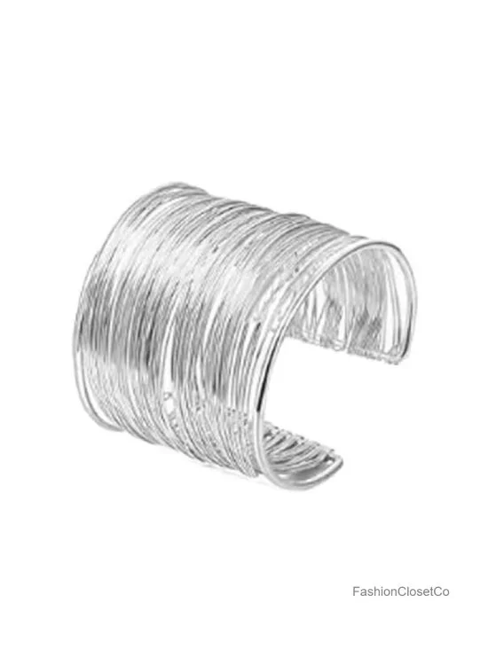 Chunky Geometric Cuff Bracelet Metal Bangle Women Fashion