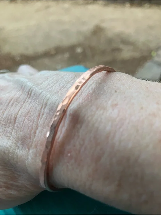 Hammered Hand crafted Copper Bangle Bracelet - Women's Jewelry