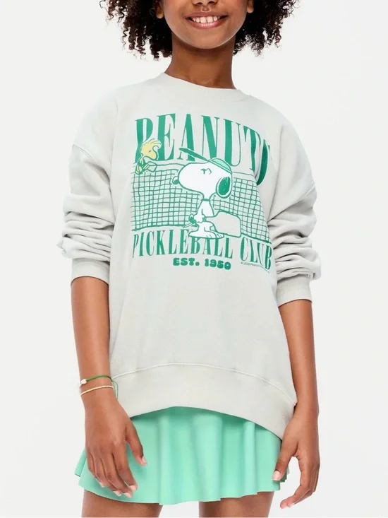 Snoopy Girls’ Oversized Sweatshirt Size 8 NWT