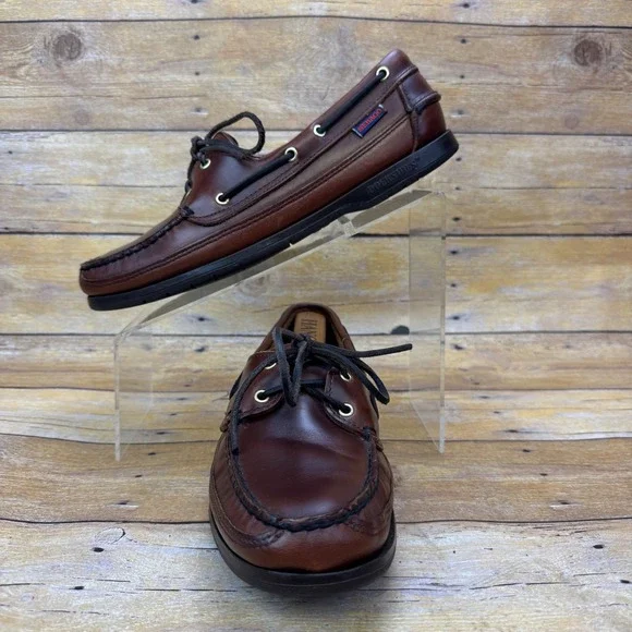 Sebago Docksides Boat Shoes Mens 8 Wide‎ Brown Leather Casual Loafers