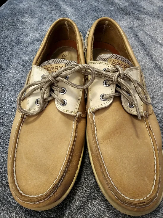Sperry TopSider Leather 3 Eye Billfish Boat Shoe  Cognac Brown *Worn <3 Times *