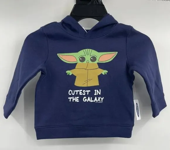 Old Navy Unisex The Child Hooded Sweatshirt Blue Fleece Size 18 - 24 Months NEW