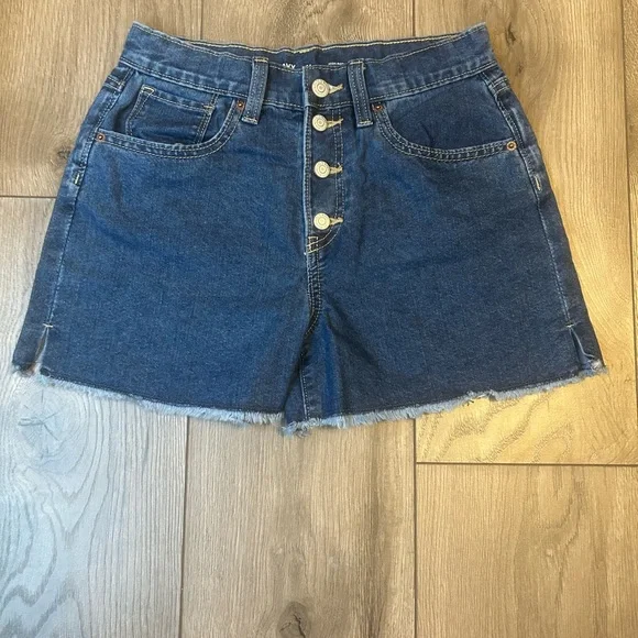 Old Navy Dark Blue Button-Front Denim Shorts
