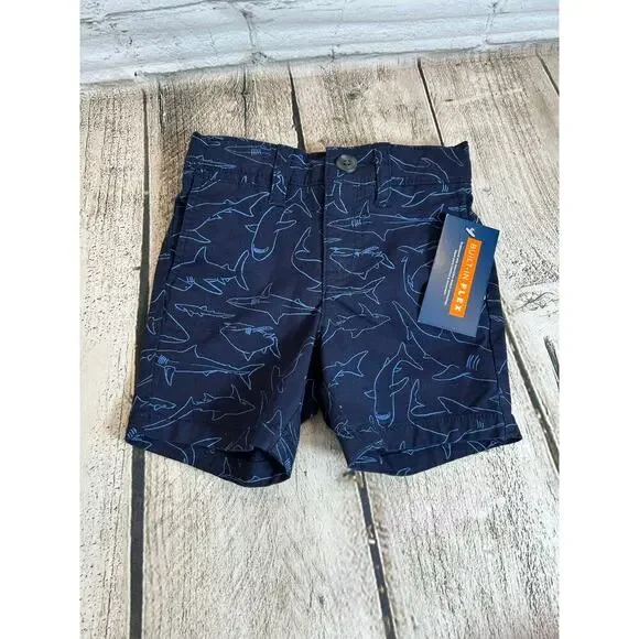 OLD NAVY Boy’s Navy Shorts featuring a Blue Shark Pattern / Size: 18-24 Months