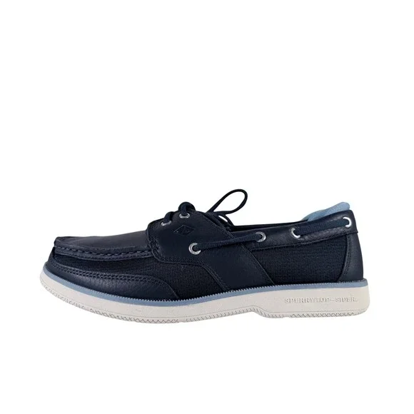 Sperry Surveyor 2 Eye Tumbled Memory Foam Navy Boat Shoes Men's‎ Size 11.5 W