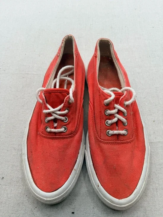 Tommy Bahama Red Canvas Low-Top Sneaker with White Laces