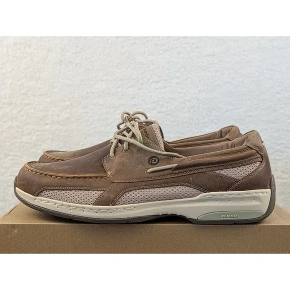 Dunham Captain Tan Leather Boat Shoes Mens 14 6E Extra Wide MCN410TN Loafers