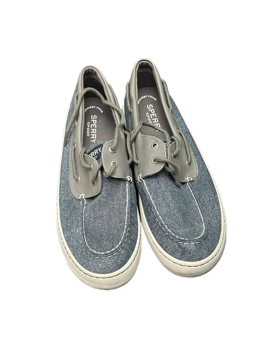 Sperry Men's Denim Look Blue and Gray Boat Shoes