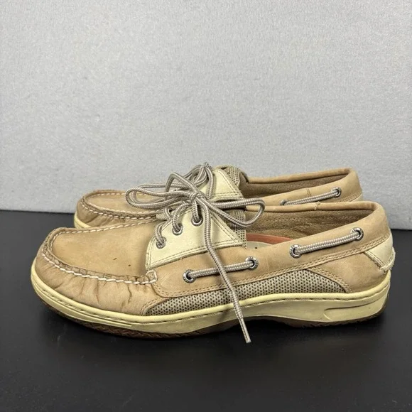 SPERRY Top Sider Men's Billfish 3 Eye Boat Shoes TAN/BEIGE 0799023‎ Size 9.5M
