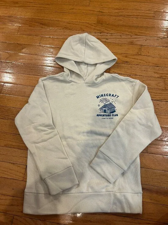 Boys L 10-12 Old Navy Hoodie in Cream - Minecraft Adventure Club