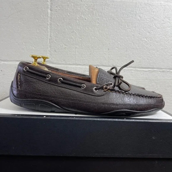 L.L Bean‎ Wicked Good Moccasin Slippers Brown Leather Slip On Men's Size 10.5 D