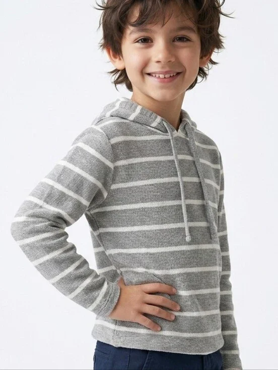 Gray Striped Hoodie 4