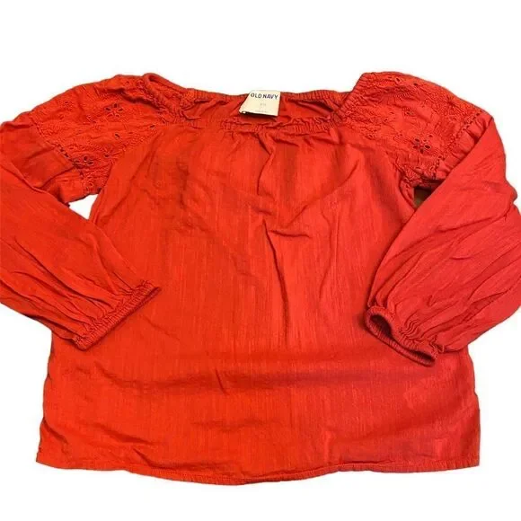 Old Navy | Red Bohemian Blouse, Size 8