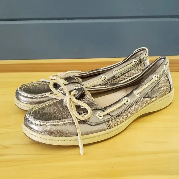 Silver Sperry‎ Boat Shoes