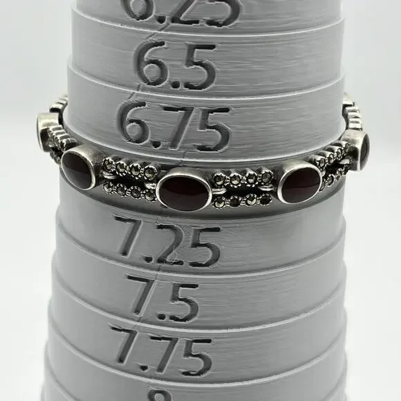 sterling silver garnet bracelet Marcasite Damaged Repair Parts Missing Stones
