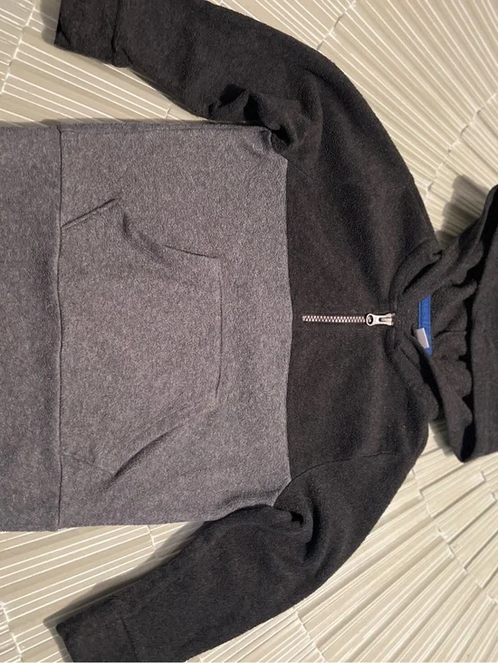 Old Navy Two-Tone Half-Zip Hoodie Sweater - Black & Gray