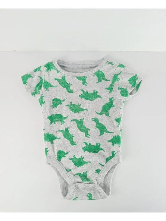 Old Navy Dino Short Sleeve Baby Onesie (Size: 6-12mo)