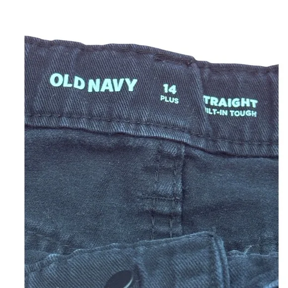 Old Navy Black Straight‎ Leg Jeans: Girls 14 Plus. Built-In Tough Stretchy