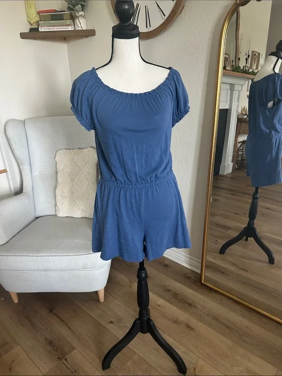 Old Navy Navy Blue Short Sleeve Romper, Sz. XXL (18) for Girls.