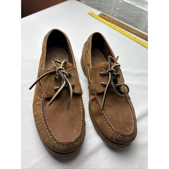 DOCKERS Leather Boat Deck Shoes Mens 10.5M Brown TopSiders90-1443 Castaway