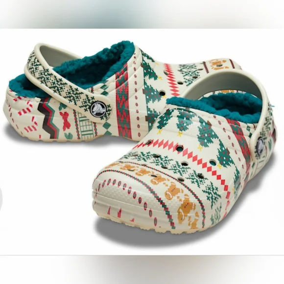 🔺️Limited Time🔺️🆕️CROCS- Lined-Mens Shoes in Festive Multicolor