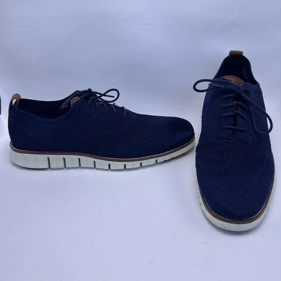 Cole Haan ZeroGrand Stitchlite Men's 11 M Wingtip Oxford‎ Casual Shoes Blue