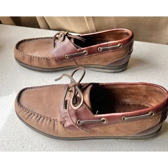 Alpine Design Mens Boat Shoes Size 10.5 D Leather Brown Casual Deck Loafers