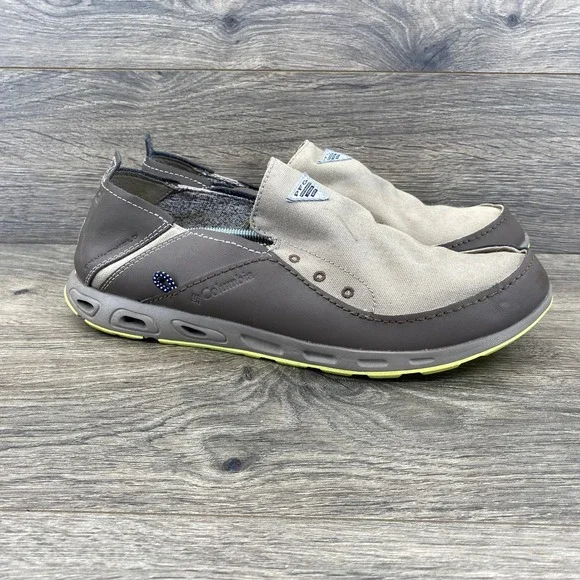 Columbia PFG Bahama Vent Mens 11 Wide Cordovan Gypsum Slip On Boat Shoes