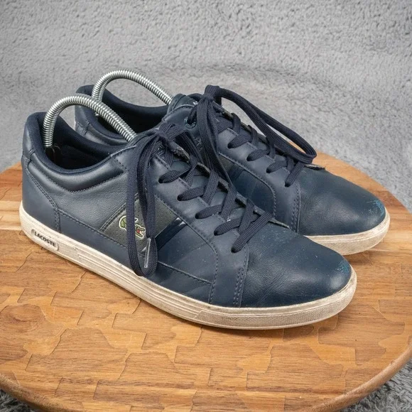 Lacoste Europa LCR BRZ Sport Men's Size 8 Navy Blue Synthetic‎ Leather Shoes