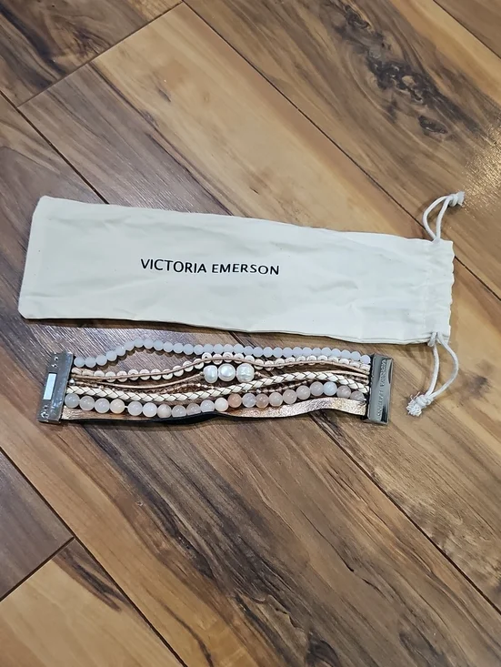 Victoria Emerson Rose Gold and Pale Pink Layered Bracelet