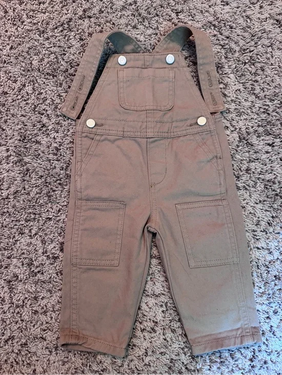 Baby Brown Cotton Overalls - Old Navy 3-6 Months