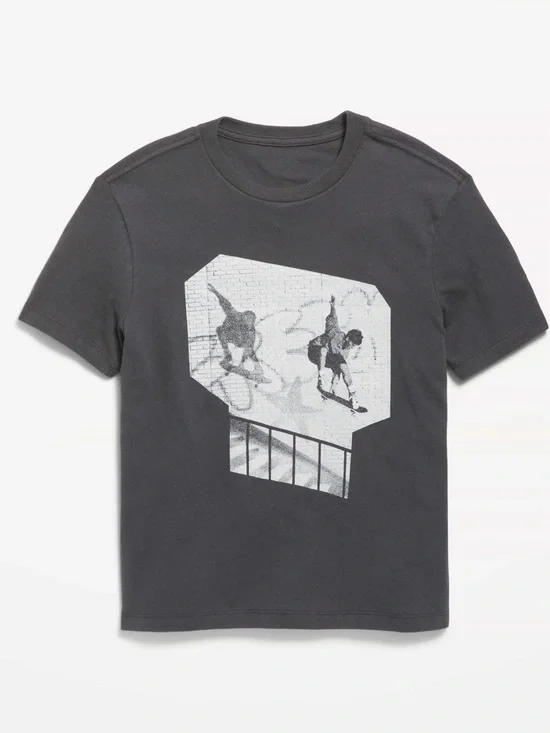 Old Navy Charcoal Gray Graphic Skateboard Tee