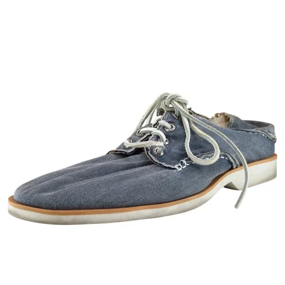 SPERRY Sz 10 Boat Shoe Gray Canvas Men Lace Up‎  Medium