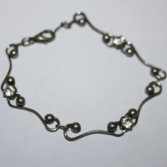 Beautiful silver and rhinestone bracelet 7