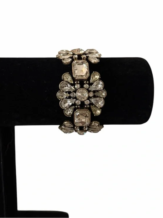 Banana Republic Crystal Rhinestone Bracelet Silver Tone | Statement | Sparkle