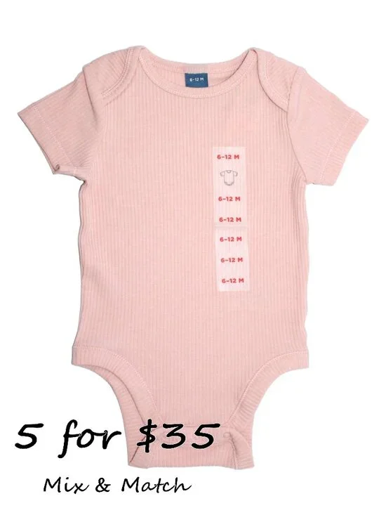 Old Navy Baby Girls' Rib-Knit Cotton-Blend Short-Sleeve Bodysuit 6-12M 564835