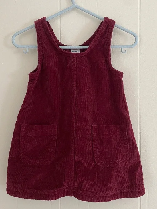 Sweet Maroon Corduroy Dress for Baby/Toddler