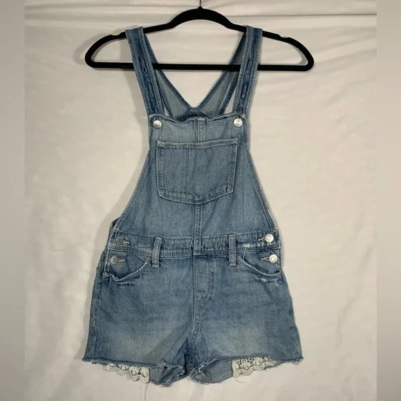 Old Navy Light Blue Denim Short Overalls