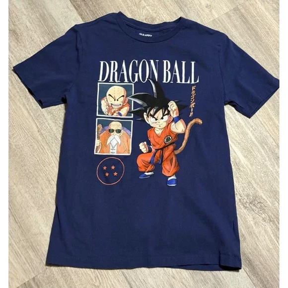 Old Navy Kids Dragon Ball Z Graphic T Shirt Goku Anime Cartoon Blue XL‎ 14 16