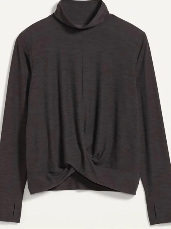 NWOT Old Navy Active Twist Front Pullover Kids's XXL Black Lightweight Athleisur