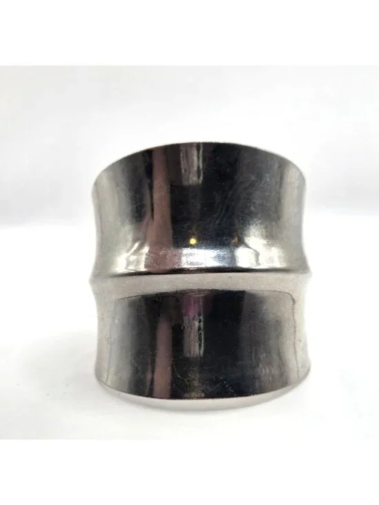 Wide Silver-Tone Cuff Bracelet With Open Back Design Minimalist Style