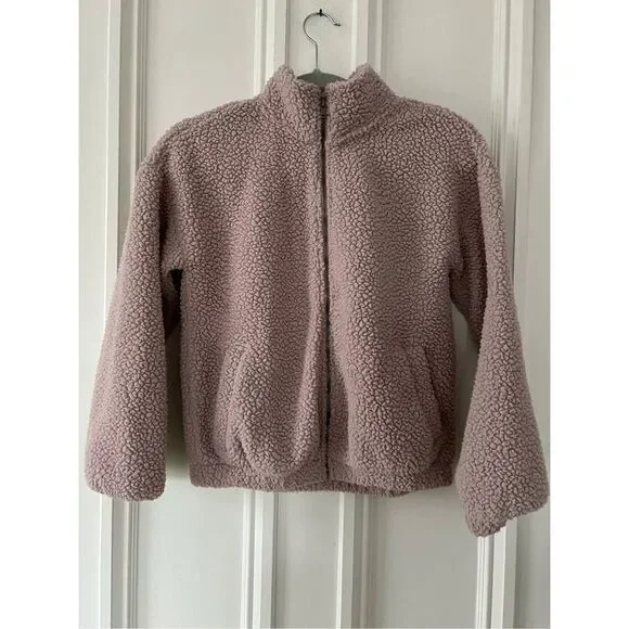 Old Navy light pink sherpa fleece zip coat 14-16 XL