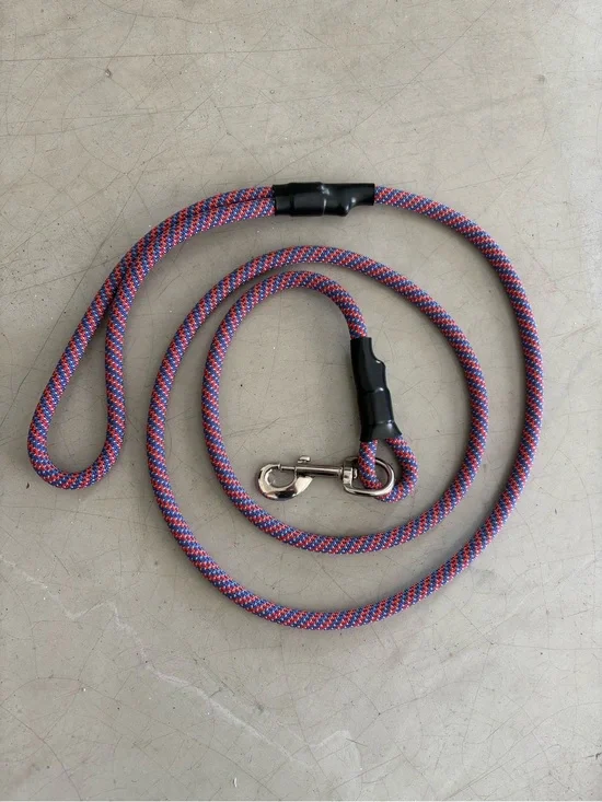 Red and Blue Braided Cord Dog Leash