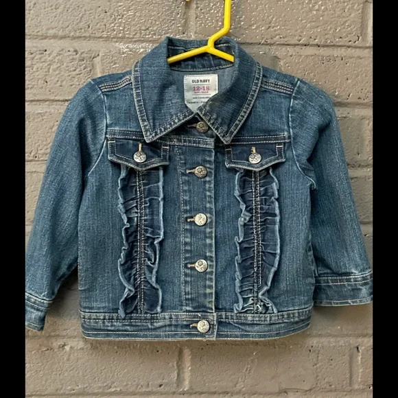 Old Navy  ruffled girls Jean Jacket  12-18 months
