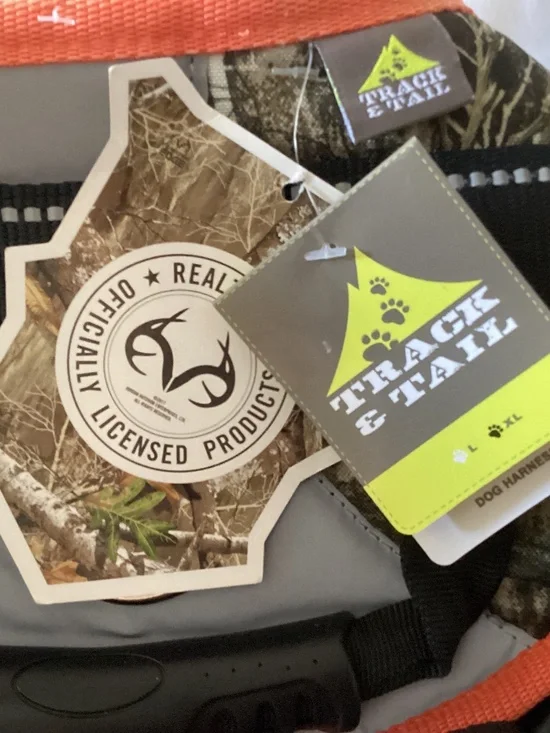 NWT Realtree Edge Track & Tail Quilted Dog Harness With Handle Easy Buckle SZ XL