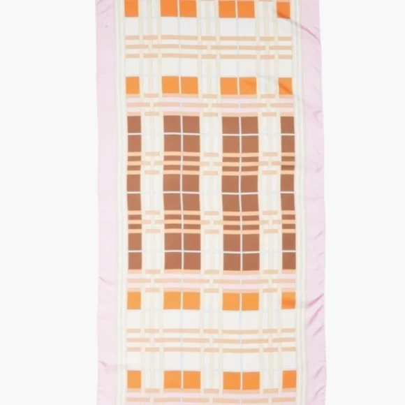 BURBERRY- Abstract Check Print Silk Scarf