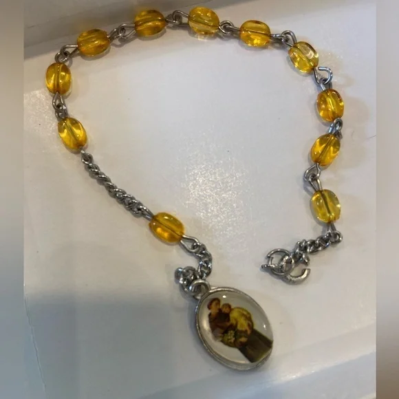 Pocket Prayer Beads Bracelet with Silver Chain