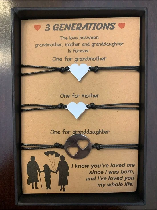 3 GENERATIONS Grandmother, mother, daughter, three generations bracelets NEW