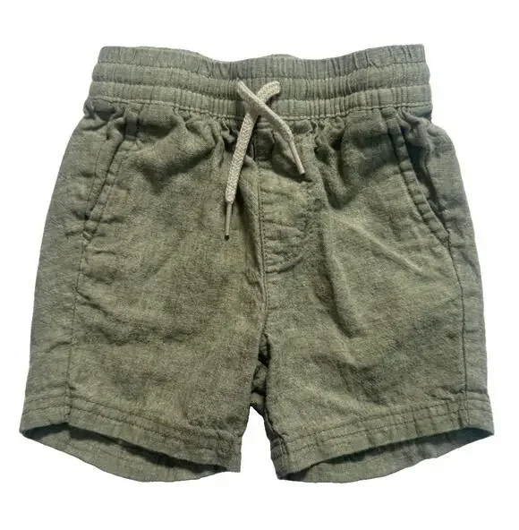 Old Navy Baby Boys Olive Green Pull On Shorts 18-24M Drawstring Cotton
